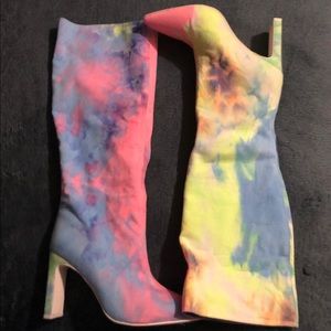 Jeffrey Campbell tie dye boot heels